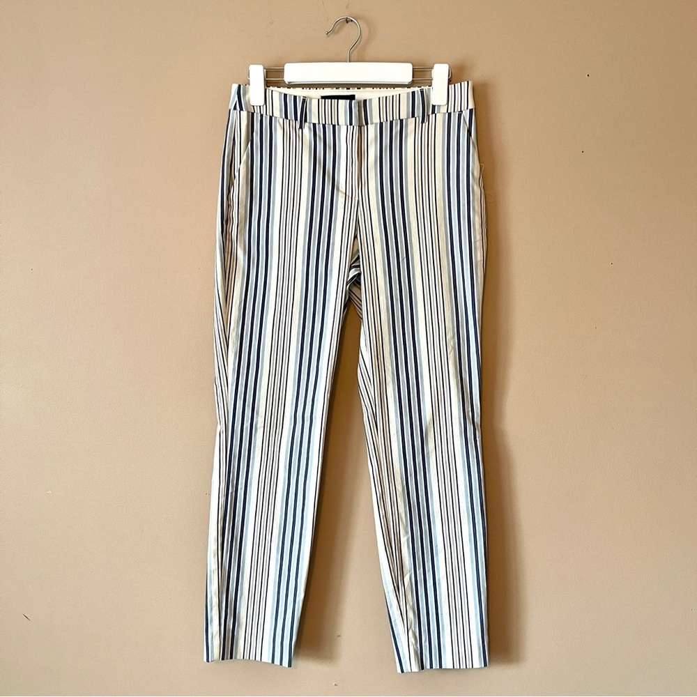 EXPRESS | Striped Columnist Ankle Mid Rise Stretch Pants Sz 4